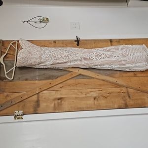 Lulus Collection white strapless lace mermaid dress size xs